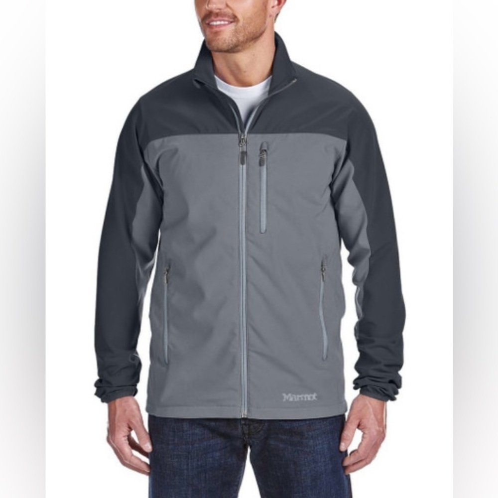 MARMOT full zip water repellent TEMPO JACKET size large - Gray